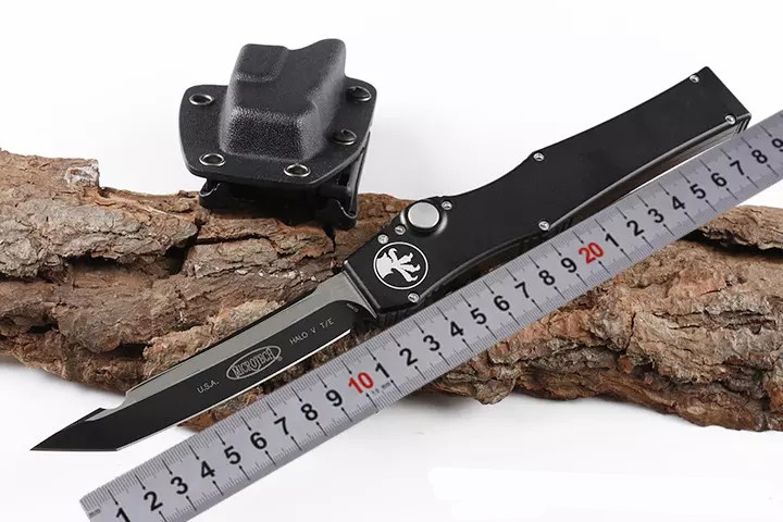 

Hot Sale Black Automatic Hal 5 VI Tanto Knife 4.6" 150-1 D2 Blade Tanto Edge Outdoor Survival Tactical Survival Knives UTX70 A16