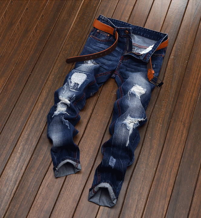 

hot Mens jeans robin Motorcycle biker jeans rock revival skinny Slim ripped Popular Hip Hop beggar hole true Denim pants Men designer jeans, Blue