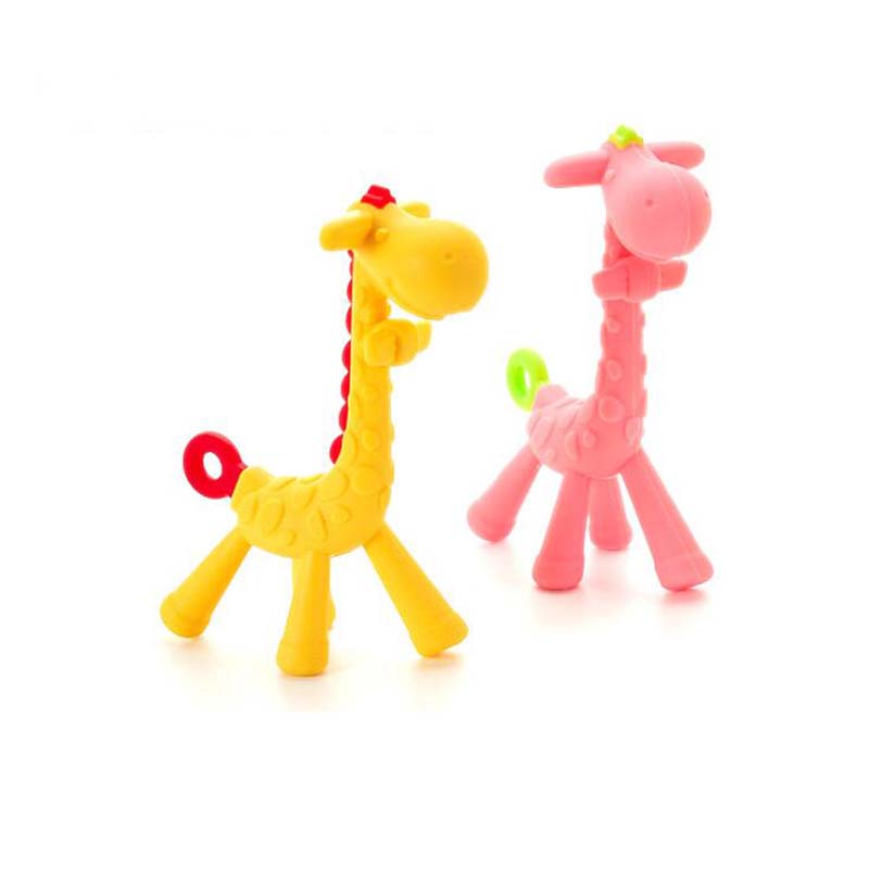 New Giraffe Teethers Silicon Teething Toy Baby Safe Cute Sika Deer Teether Nursing Toys Shower Gifts-image-433933835