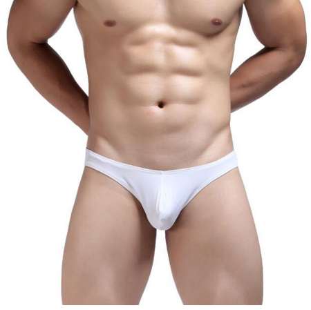 

Mens Sexy Silk Material Underwear Brave Person Briefs Men Low Rise U Convex Pouch Brief Underwear Men Stretch Breathable Briefs, Black;white