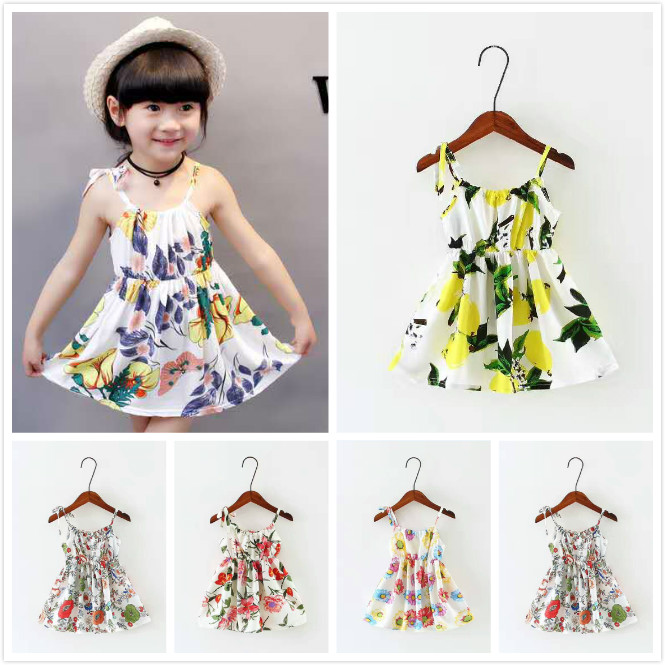 0-6 Months Girl Dresses Onsale Toddler Kid Baby Girl Striped Letter Heart Printed Party Princess Dress Clothing Yellow Dresses For Baby Girls