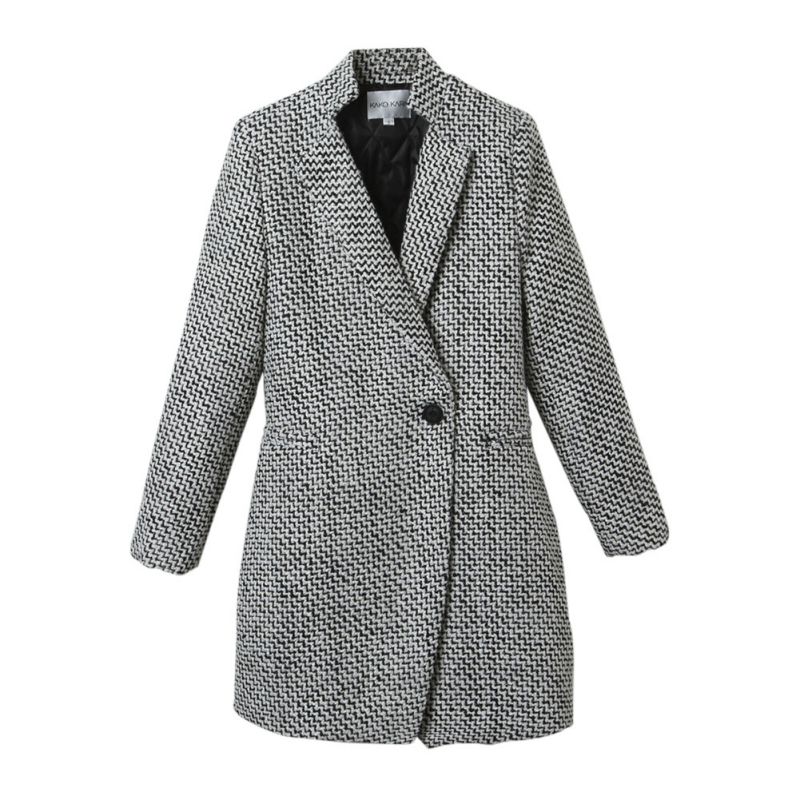

Women Autumn Winter Warm Long Woollen Trench Coat Jackets Outwear Overcoat New Sale, Gray