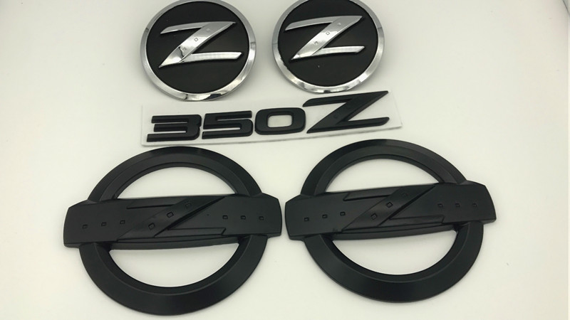 

5Pcs Black 350Z Badge Kits Car Body Side Rear Emblem Stickers for 350Z Fairlady Z33