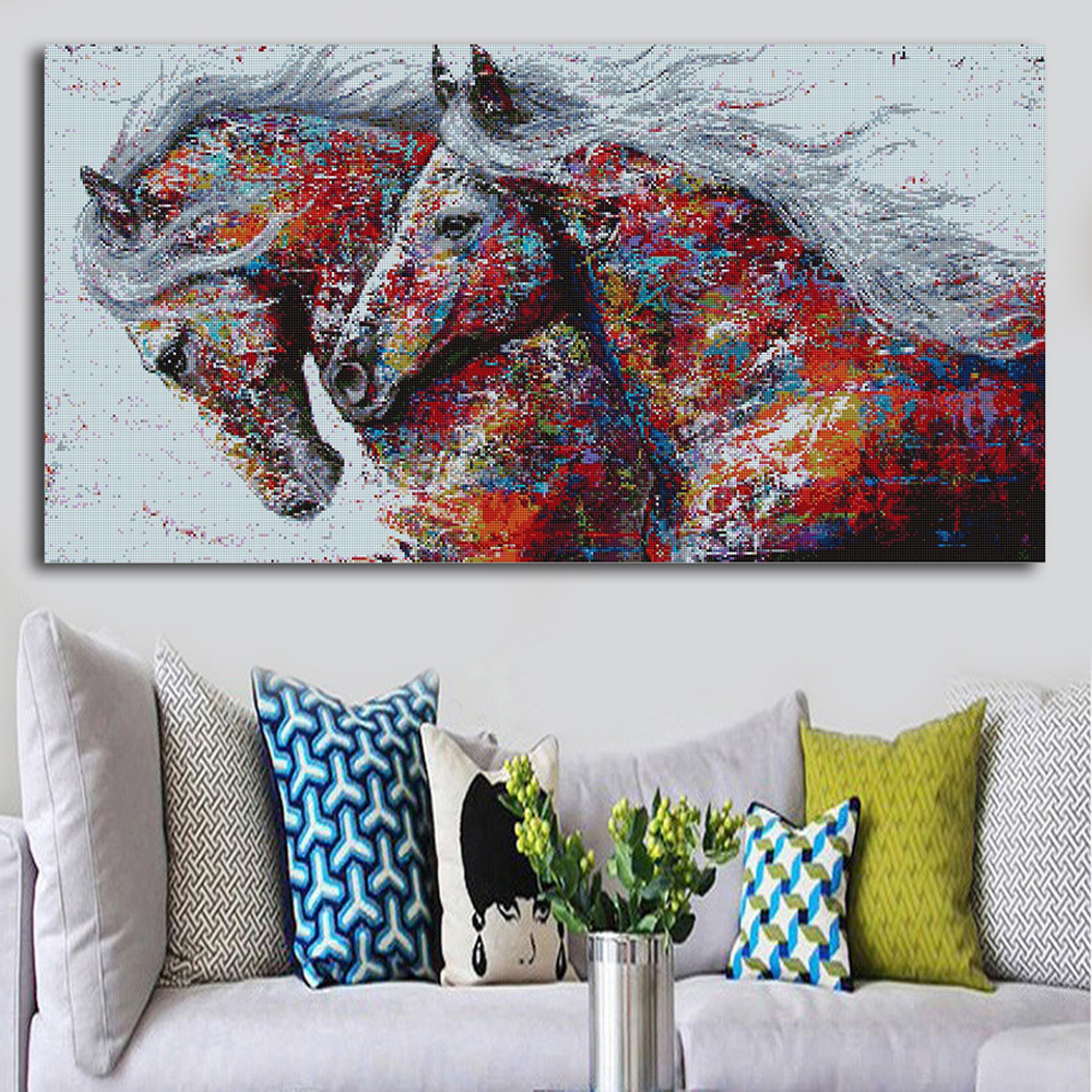 Wholesale 5D DIY Diamond Painting Horse Picture Of Rhinestones Full
