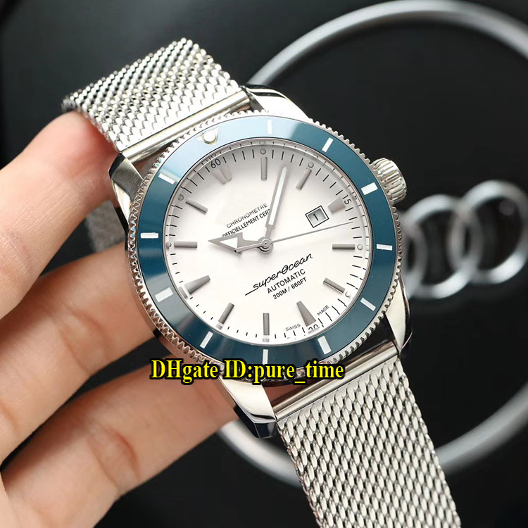 

Super Ocean Classic Heritage II A1732116/G717 White Dial Japan Miyota Automatic Mens Watch Blue Ceramic Beze Stainless Steel Band Watches, Bre-a10e