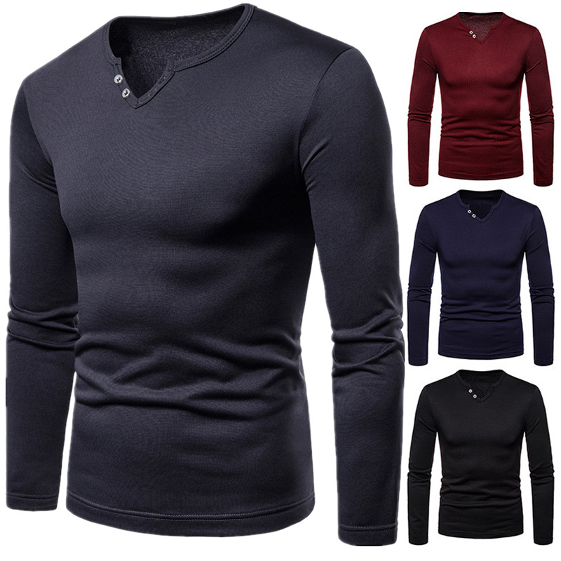 Nouvelles Marques Pull Pour Hommes De Couleur Unie Sweatshirts À Manches Longues Plus Velvet Hiver Chandail Casual Slim Chandails Mens Shirt Polo