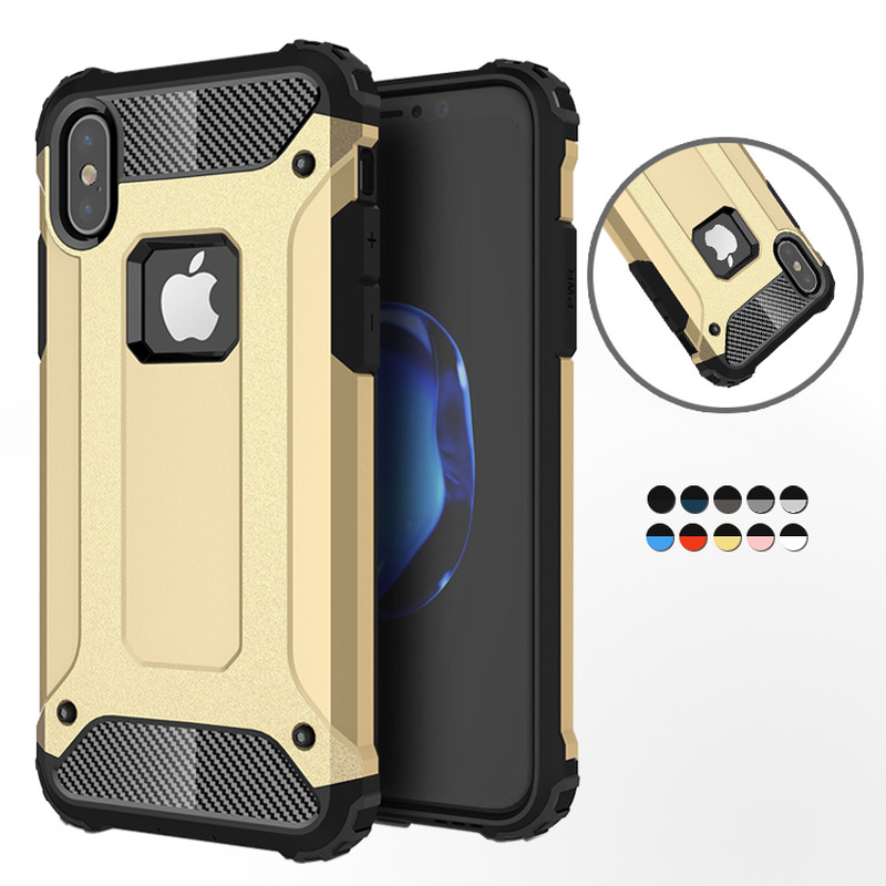 

Armor Phone Case for Iphone X XS 6 6s 7 8 Plus 7plus Case Thick TPU+PC Hard Cover Shockproof Full Protection Black Iphone X Case