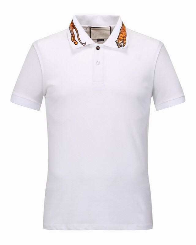 

Luxury Italy Tee T-Shirt Designer Polo Shirts High Street Embroidery Garter Snakes Bee Tiger Printing Clothing Mens Brand Polo Shirt, Snake white