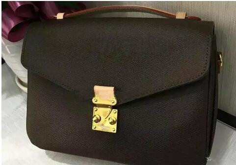 

Free shipping high quality genuine leather women's handbag pochette Metis shoulder bags crossbody bags messenger bagM40780., Brown
