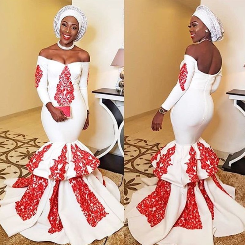 

Fashion Long Sleeve Prom Dresses Sexy Off Shoulder Red Lace Appliques Zipper Backless Mermaid Prom Dress Glamorous Dubai Vestidos De Fiesta, Fuchsia