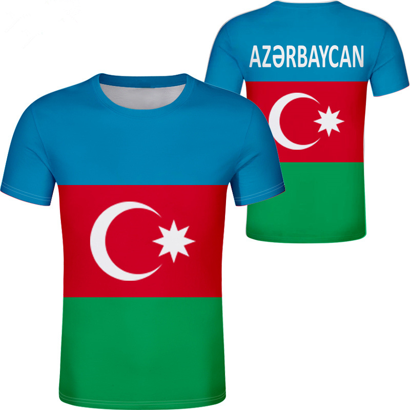 

AZERBAIJAN t shirt free custom made name number black white gray red clothing tees aze country t-shirt azerbaijani nation az top, 1002