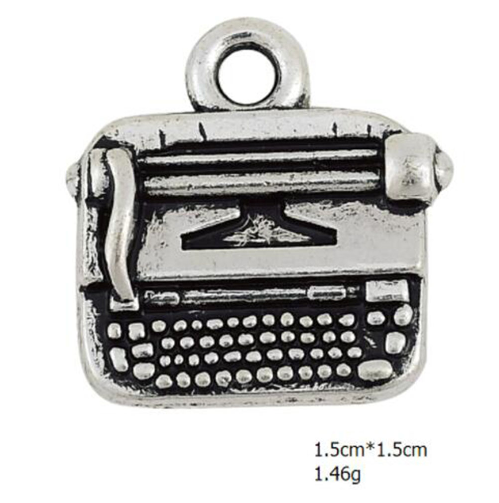 2021 Classic Vintage Tibetan Silver Plated Typewriter Charms DIY Jewelry