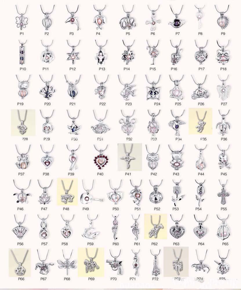 

75 Styles in stock 18kgp Fashion love wish pearl/ gem beads locket cages Pendants, DIY Pearl Necklace charm pendants mountings 100pcs/lot, Silver