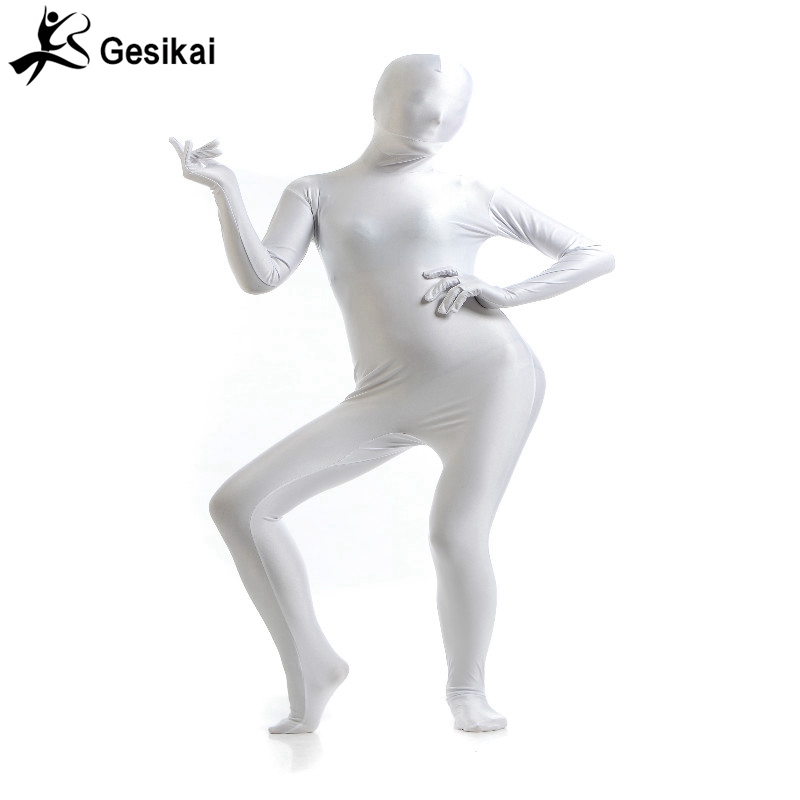 

Women's Spandex Zentai Full Bodysuit Lady Back Zipper Tights Suits Dancewears Women's Full Bodysuit Cosplay Halloween Costumes, Blue