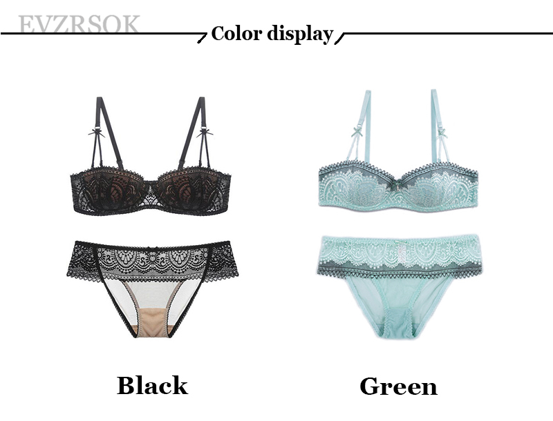 2021 Young Girl Bra Panties Sets Sexy Green Brassiere Lace Lingerie 1/2 ...