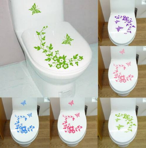 

Sales !!! Wholesales Free shipping Butterfly Flower Bathroom Toilet Laptop Wall Decals Sticker Home Decoration