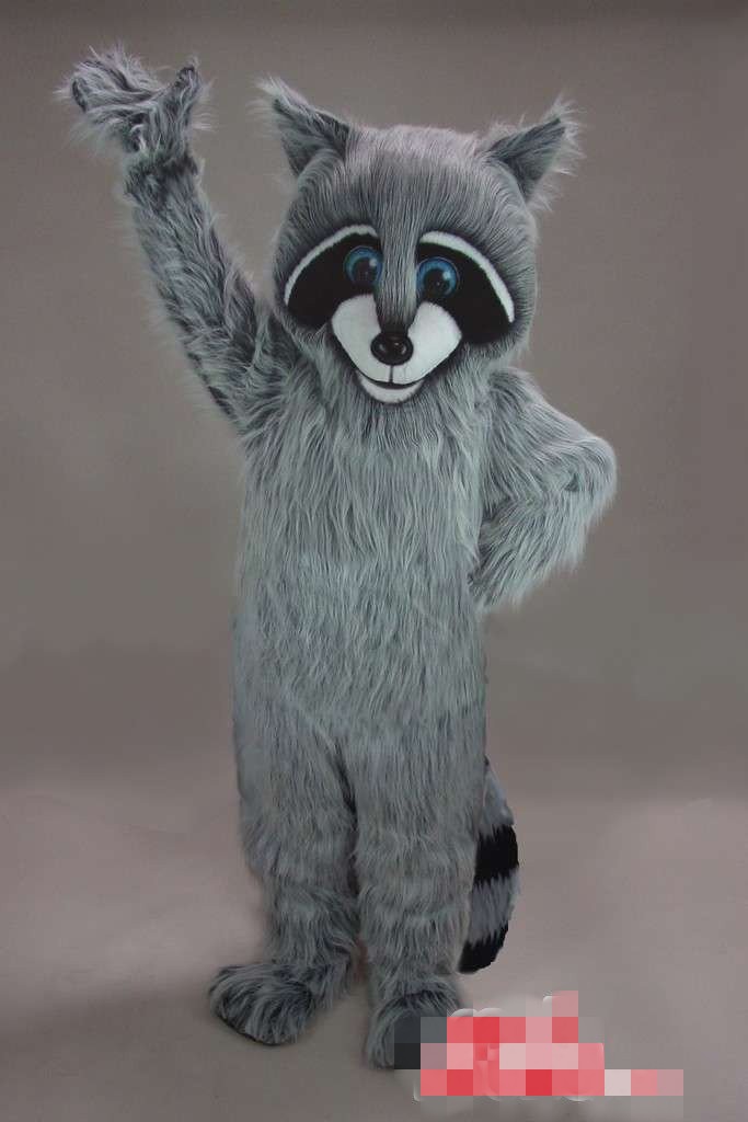 

Custom Newly designed Raccoon mascot costume Adult Size free shipping, Grey