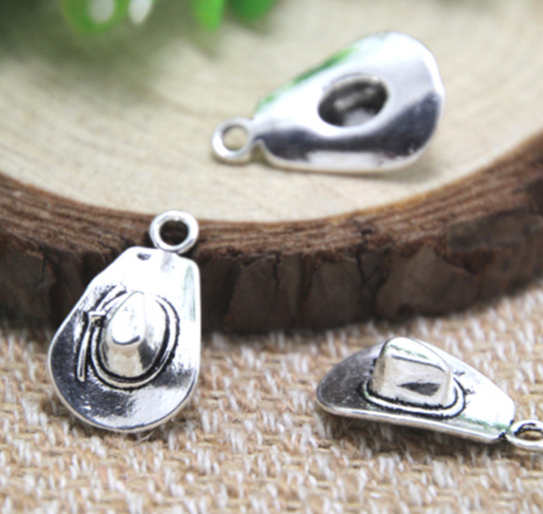 Whole Cowboy Hat Charm Silver Whole Cowboy Hat Charm Silver