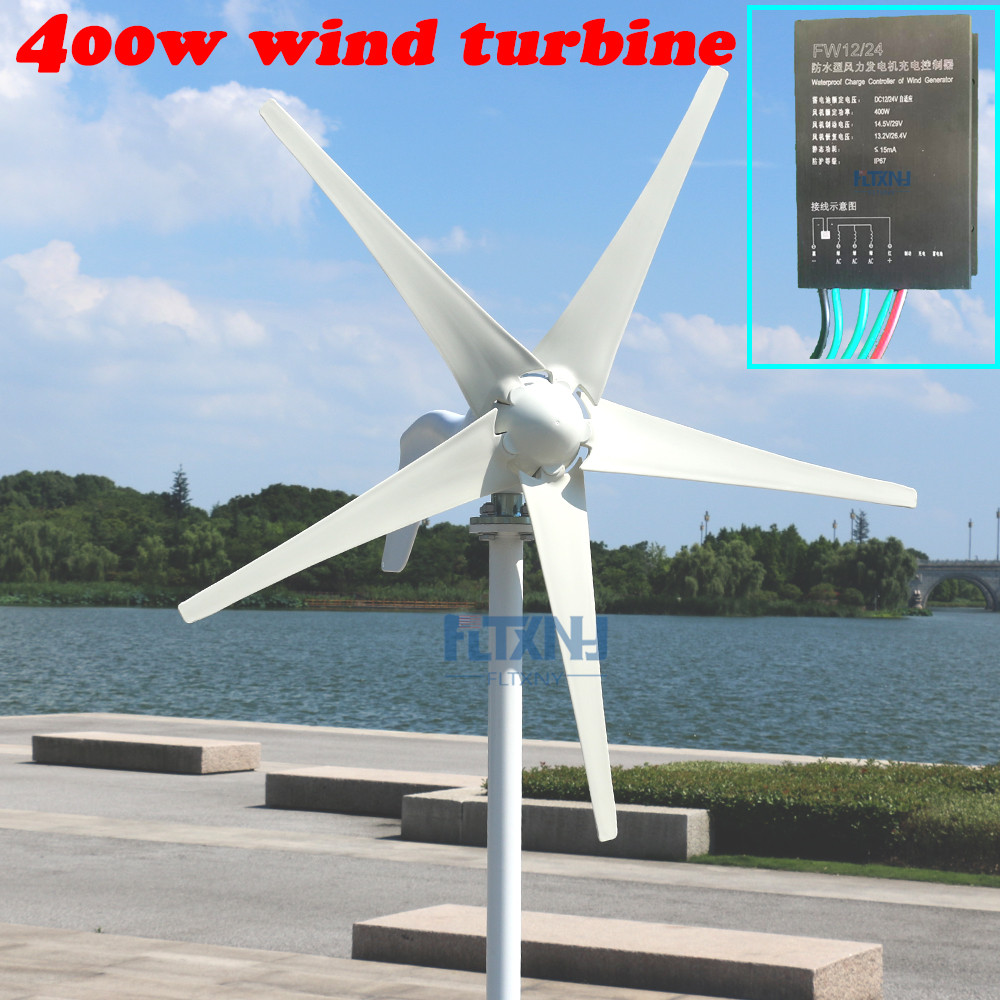 Laagste prijs 400W Windturbine / Generator 12V / 24V voor thuisgebruik met gratis controller 12V24V AUTO