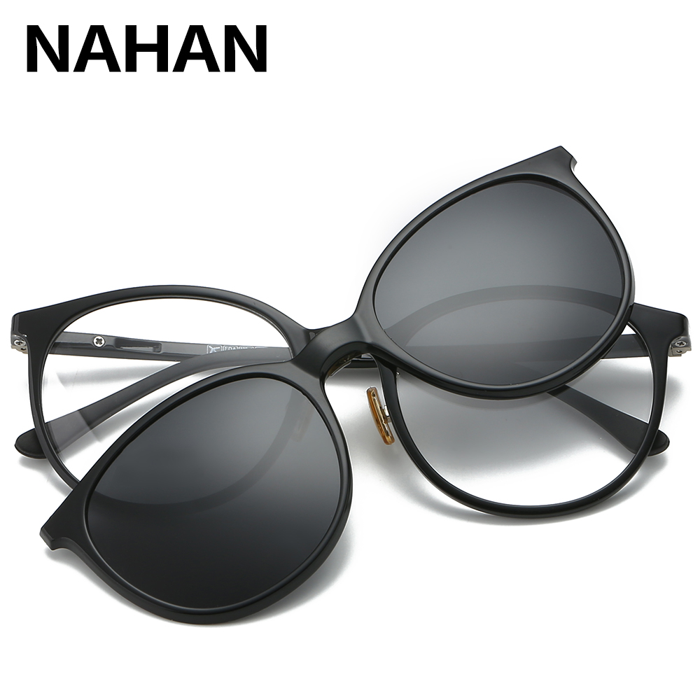 

Women & Men Polarized Magnetic Clip Glasses Male Driving Clip On Sunglasses Prescription Magnet Myopia Glasses Frame With Case