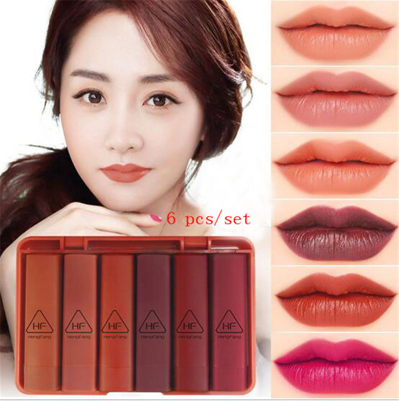 

lipsticks sets Velvet travel size nude matte lipstick waterproof long lasting pumpkin color lip makeup Cosmetic for women, As picture