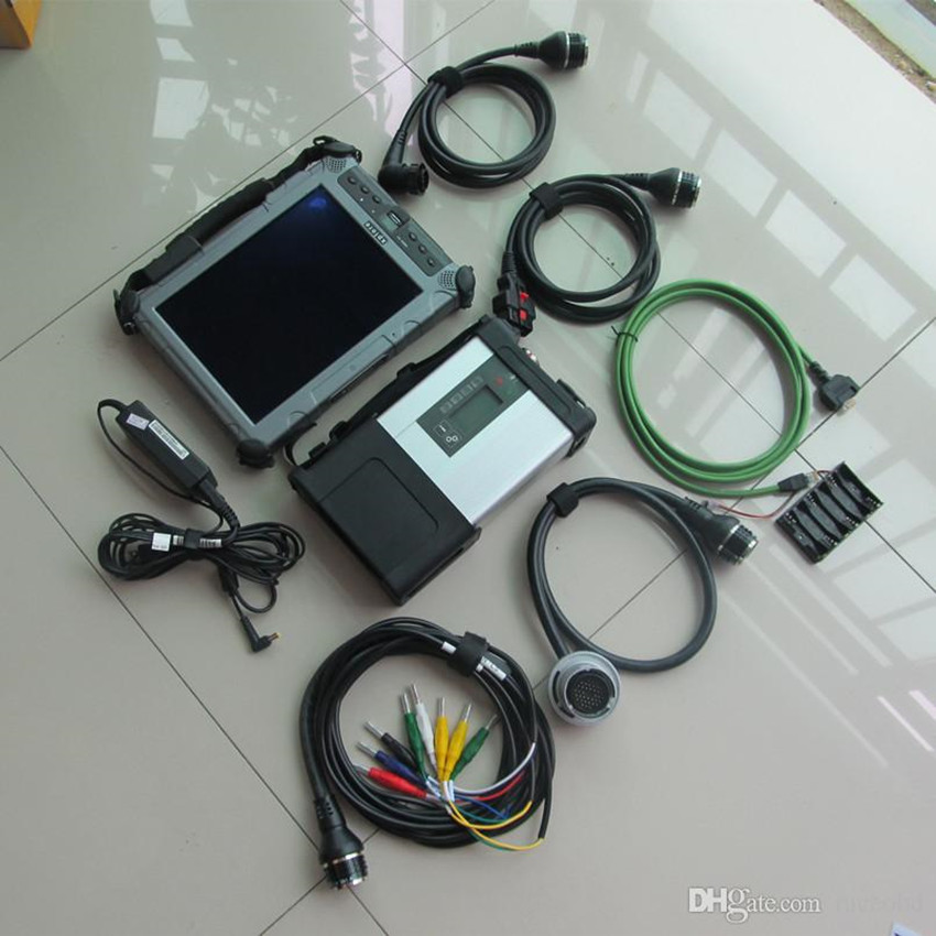

mb star c5 sd connect diagnostic tool with ssd+laptop ix 104 i7 cpu second hand full set ready to use cars and trucks scanner