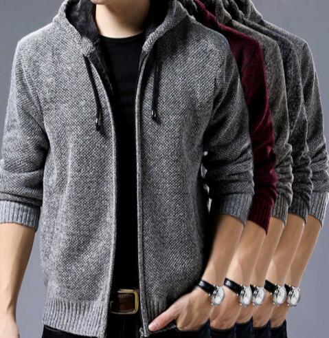 Autumn winter wear new Korean men's Parkas cardigan sweater Slim trend casual men weater Outerwear coat
