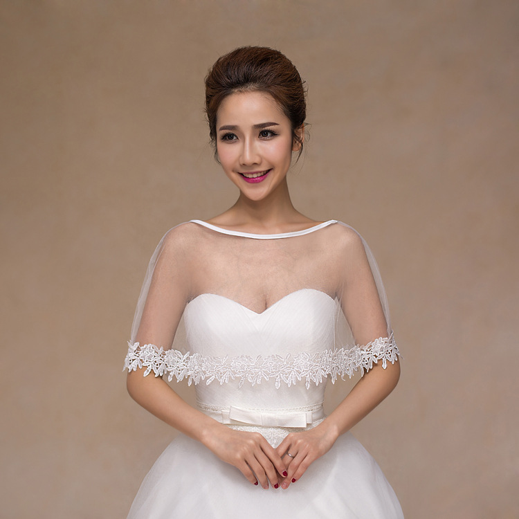 

Cheap Red Ivory Lace Bridal Boleros Wedding Jackets for Women Bride Sleeveless Wrap for Evening Dress 2018