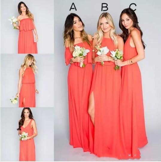 coral bridesmaid dresses for beach wedding