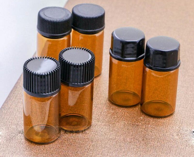 

3780pcs 3ml Small Amber Glass Bottles With Orifice Reducer Screw Cap Small Essential Oil Sample Vials Mini Empty Bottle In Stock