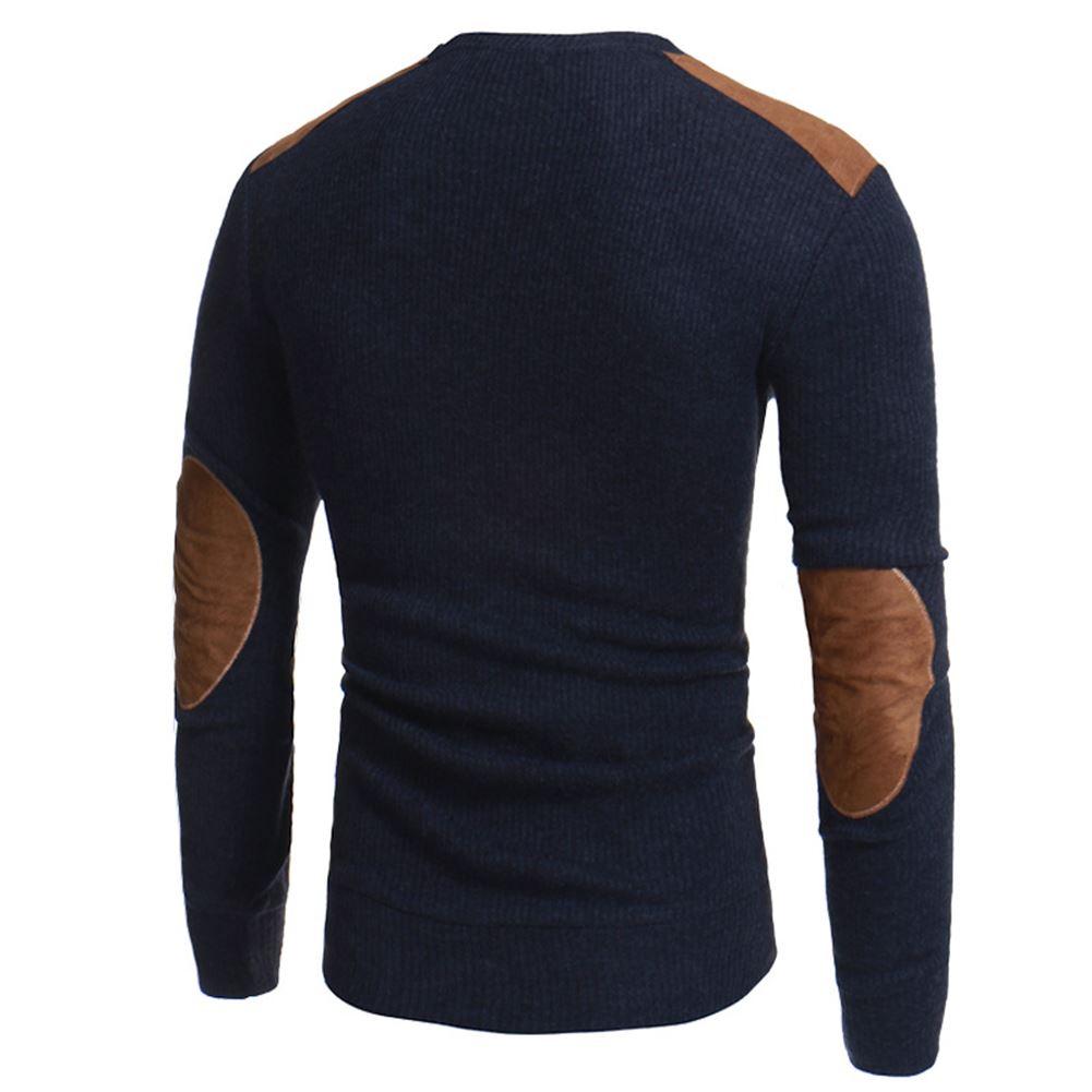 

Men Winter Warm Knitted Sweater Casual Pullover Round Neck Long Sleeve Slim Top, 1#