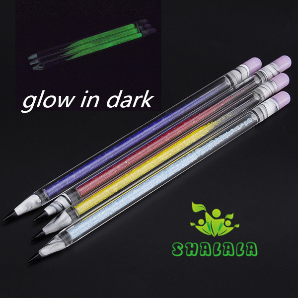 

Colorful Sand Glass Pencil Dabber Wax Dab Tool Smoking Accessories Glow in Dark With 6 Inch 8mm red yellow blue Pyrex Glass Sand Pipe