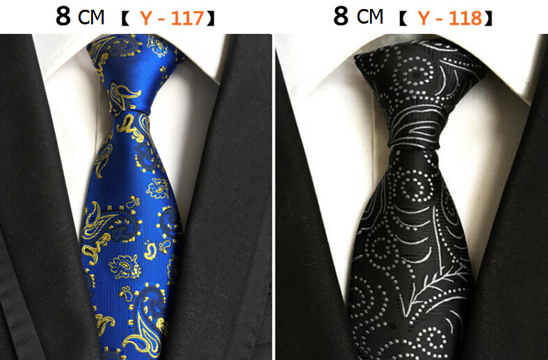 

Fashion Men Tie Jacquard Paisley Neck Ties 8 cm Cashew Flower Ties Classic Arrow type Men's Necktie Wedding Accessorise 135 colors
