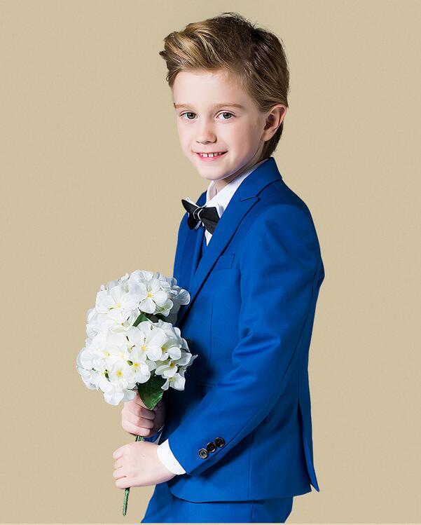 

Customized new children's boy's suit three-piece suit (coat + pants + vest), fashion European and American style, fine workmanship., Same as image