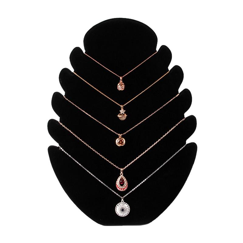 

New Necklace Jewelry Velvet Stand Chain Holder Tray Organizer Show Display Rack Jewelry Accessories display8
