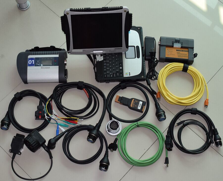 

super 2IN1 mb star c4 and for bmw icom a2 diagnostic tool 1tb hdd installed in laptop cf19 ready to use windows10