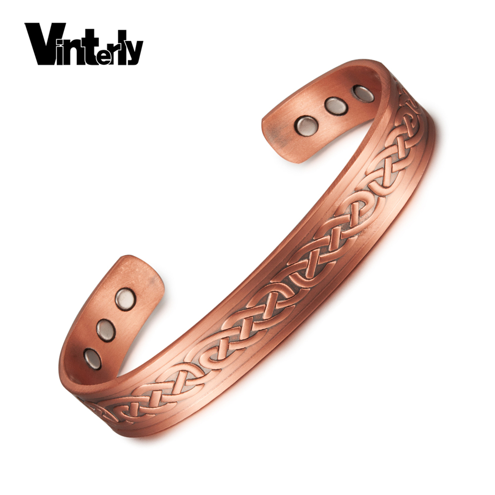 

Vinterly Viking Magnetic Bracelet Copper Vintage Adjustables Cuff Copper Bracelet & Bangles Energy Pain Relief for Arthritis
