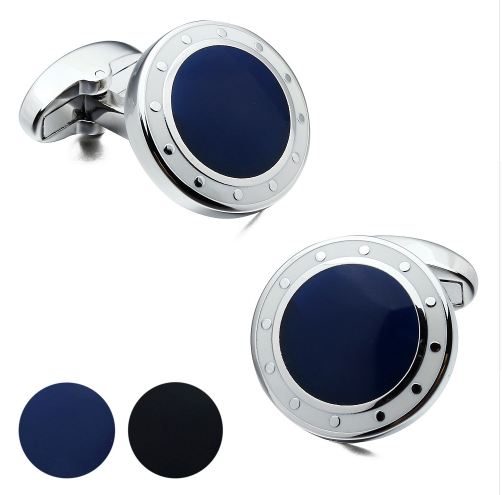 

HAWSON Mens Cufflinks Blue&Black Cuff links French Shirt Cuff for Sale Navy