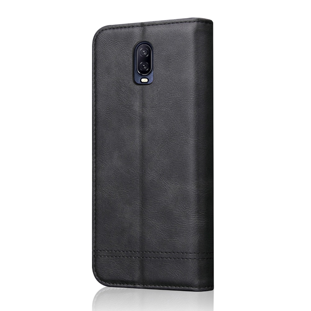 For Oneplus 6T Case 6.4 Inch Vintage Flip Genuine Leather