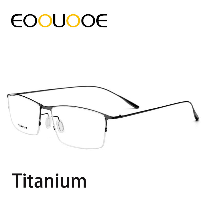 

EOOUOOE 100% Titanium Design Men Opticas Glasses Gold Boy Prescription Eyeglass Spectacles Oculos Eyewear Gafas Glasse Frame 10g