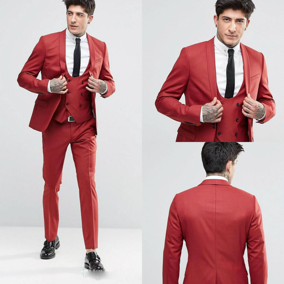 New Arrival Mens Suits Three Pieces Groom Tuxedos for Weddings Peaked Lapel Best Men Suits Slim Fit Party Suit