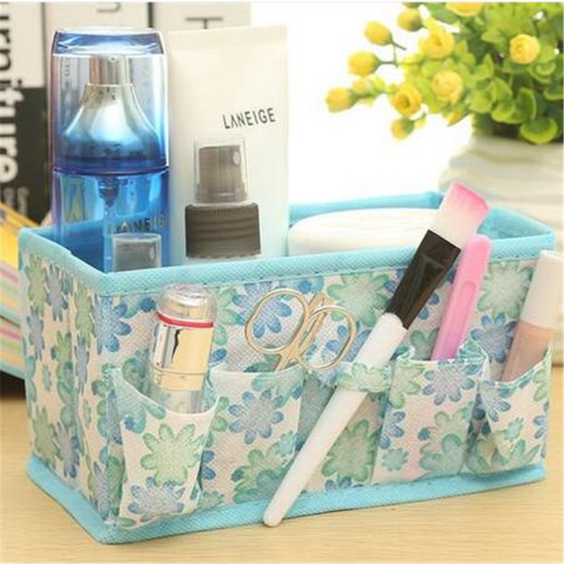 

Free shipping Cosmetic Makeup Storage Box Folding Desktop Jewelry Organizer 4 Colors Random Delivery Storage Boxes & Bins folding makeup, Pink