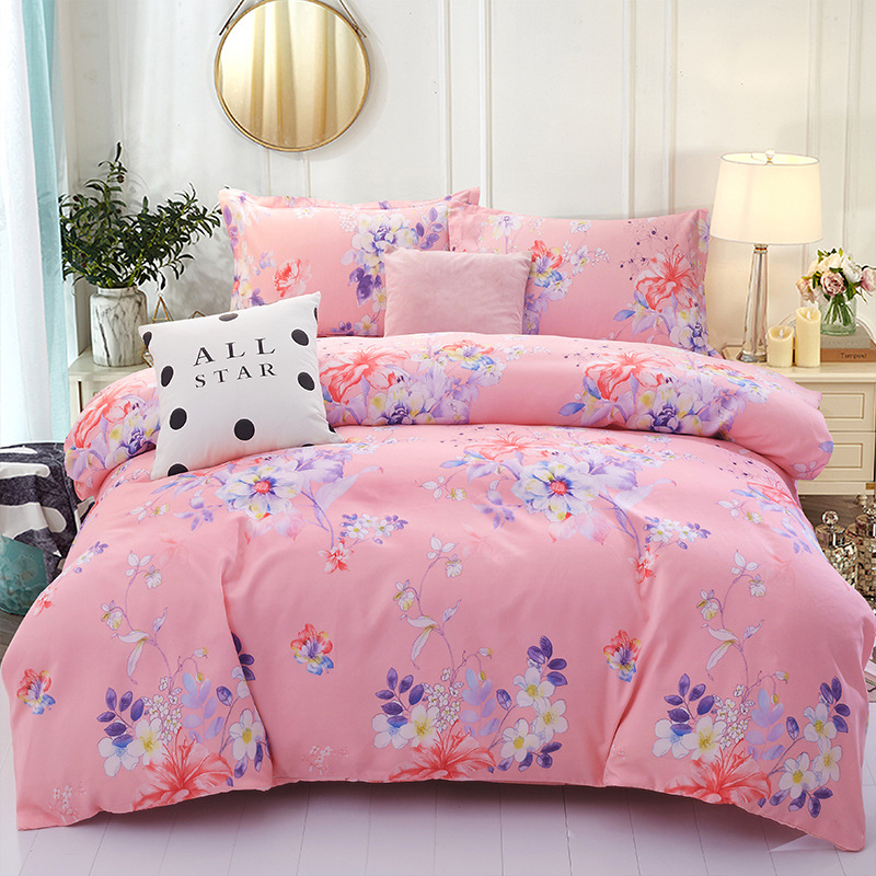 Floral Printed Bedding Sets Duvet Cover Flat Sheet Pillowcases
