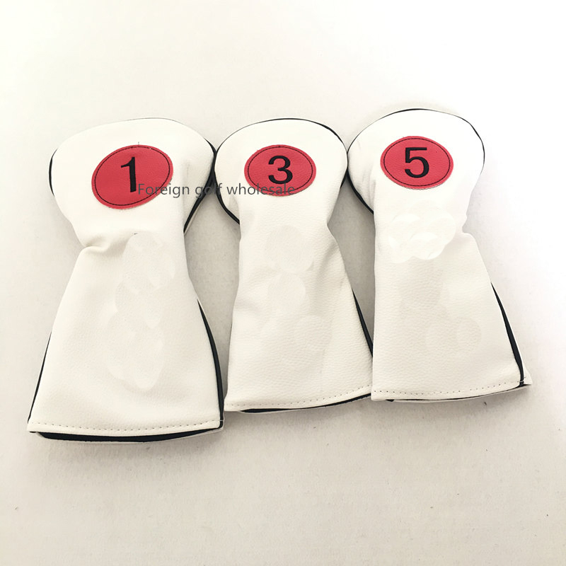

Golf wood headcover set for driver fairway Leather golf cover set wood 1 3 5 club