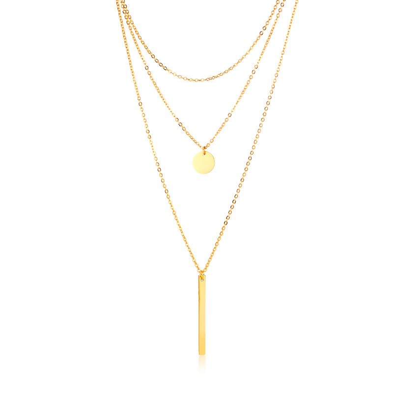 

Boho Multi-layer Bar Necklace Choker with Long Chain for Women Stainless Steel Jewlery Gold Tone, Silver