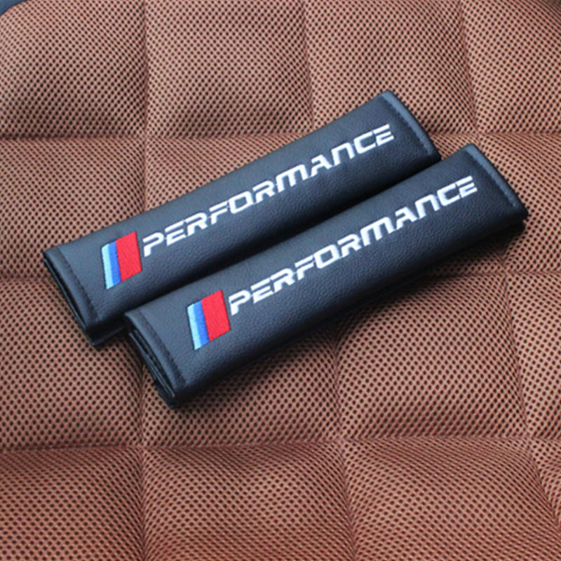 

2Pcs/Set NEW Car Styling PU material Safety Belt Cover Seat Shoulder Pad Accessories For BMW E93 E60 E61 F10 F30 F07 M3 M5 E63, Black