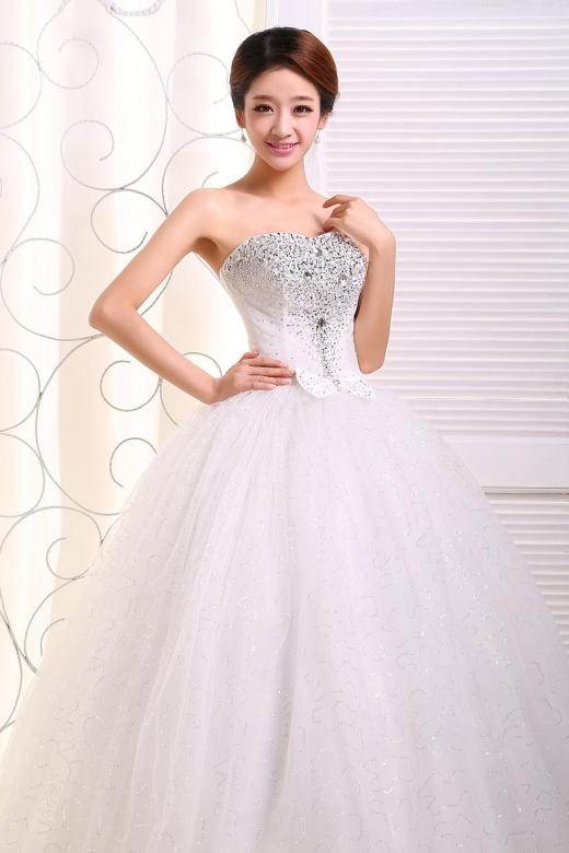 

2018 New Red Strapless Wedding Dress Rhinestone Bride Wedding Gown Factory Wholesale Cheap Bride Dress Free Shipping, White