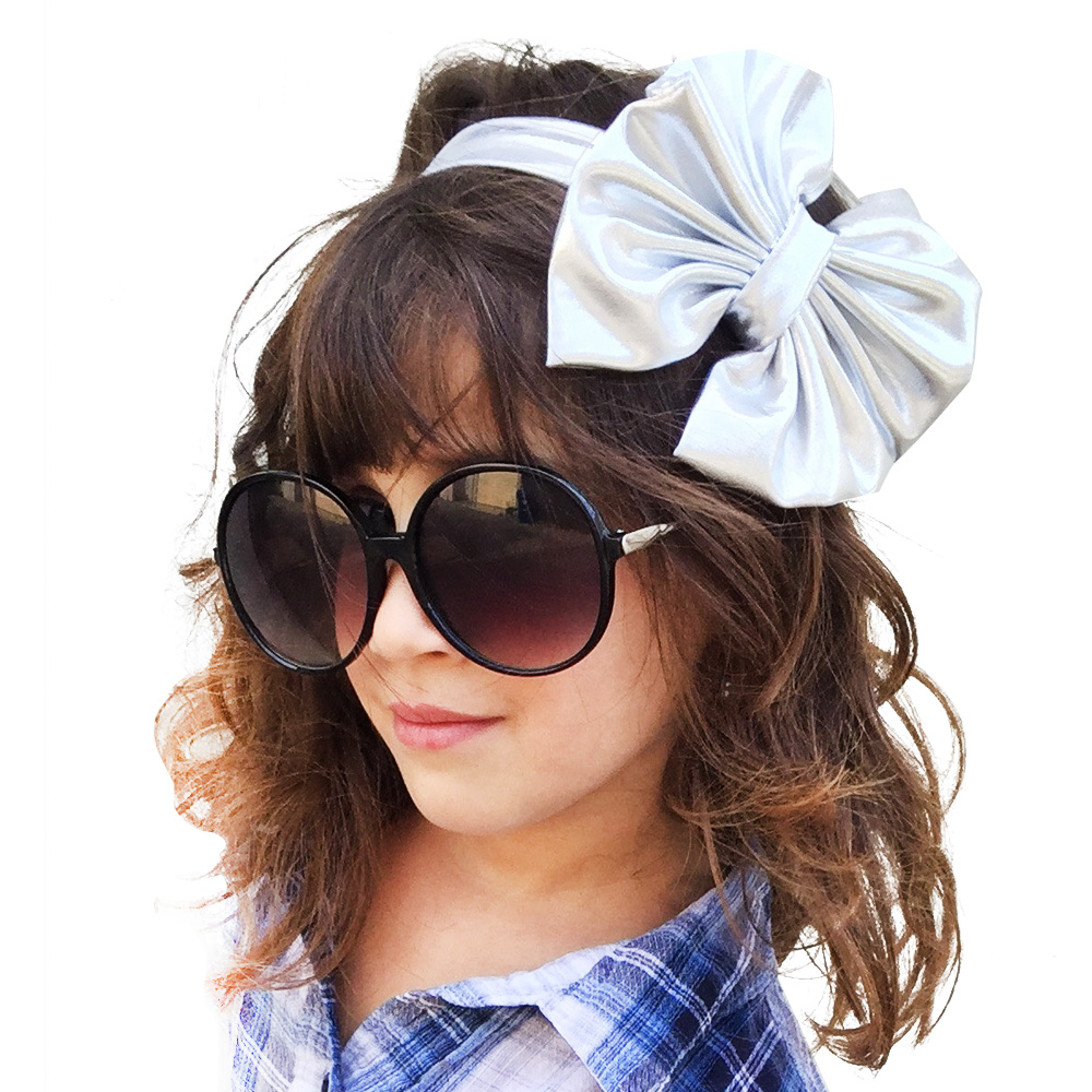 

Glitter Baby Girl Solid Bow Headband Kids Lovely Turban Hair Accessories Children Cross Headwear for Children bowknot