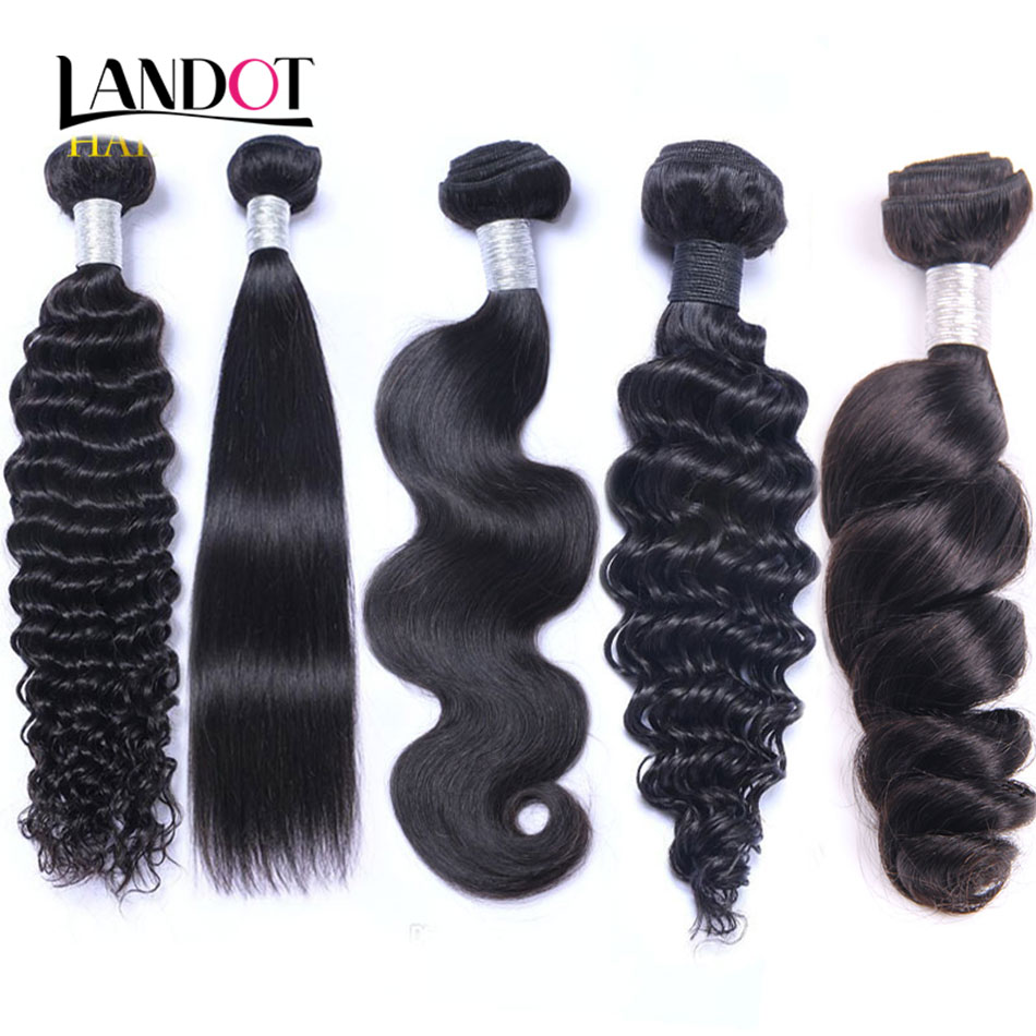 

Brazilian Malaysian Indian Peruvian Virgin Human Hair Weaves 20/30 Bundles Body Wave Straight Loose Deep Wave Jerry Curly Hair Natural Black, Body wave hair