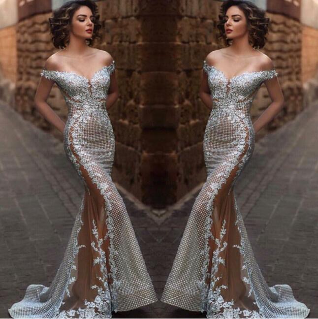 

Evening dress Yousef aljasmi Kim kardashian Bodycon dress V-Neck Beaded Mermaid Crystal Almoda gianninaazar ZuhLair murad, Same with picture